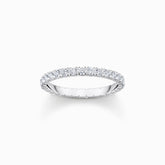Bague en argent au design délicat avec zircon blanc